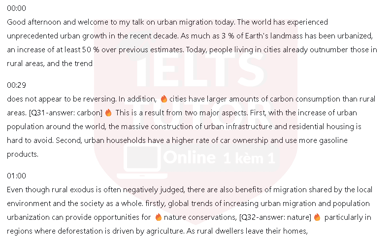 Urban migration discussion: Đề thi IELTS LISTENING (actual test) Urban migration discussion: Đề thi IELTS LISTENING (actual test)