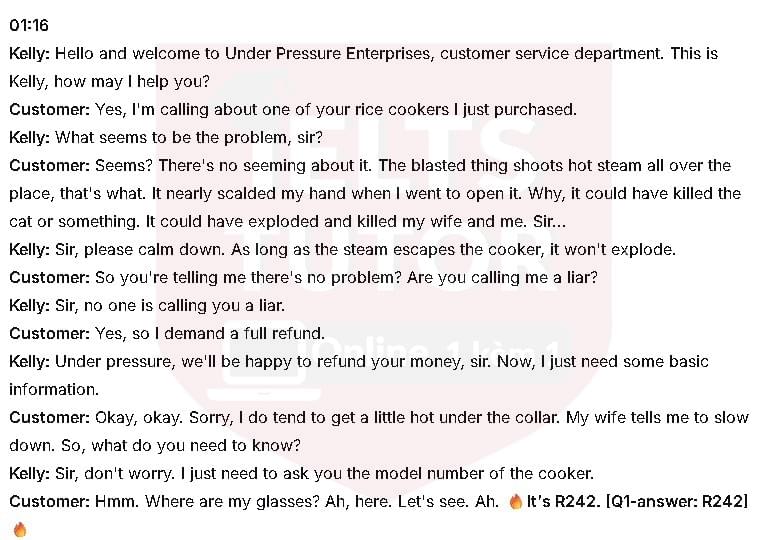 Product Incident Report: Đề thi IELTS LISTENING (actual test) Product Incident Report: Đề thi IELTS LISTENING (actual test)