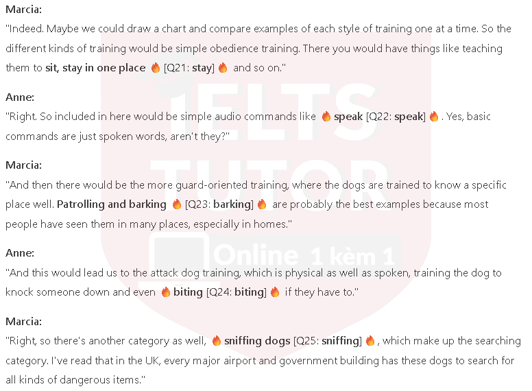 According to the speaker for which dogs are the following kinds of training most useful?: Đề thi IELTS LISTENING (practice test) According to the speaker for which dogs are the following kinds of training most useful?: Đề thi IELTS LISTENING (practice test)
