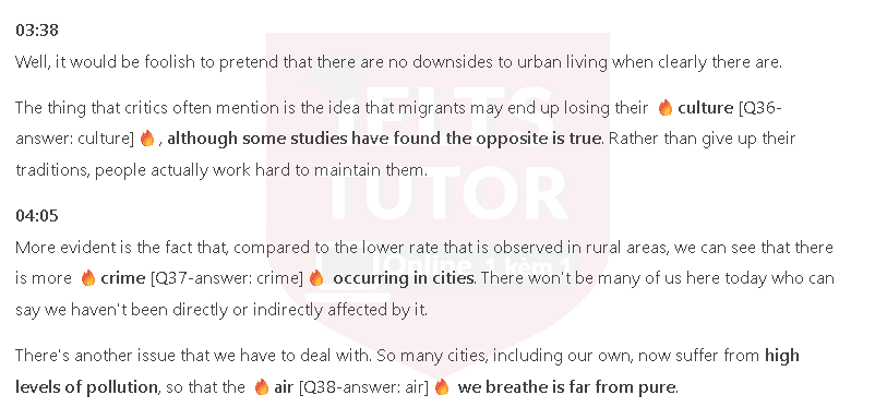 Reasons for and against urban migration: Đề thi IELTS LISTENING (actual test) Reasons for and against urban migration: Đề thi IELTS LISTENING (actual test)