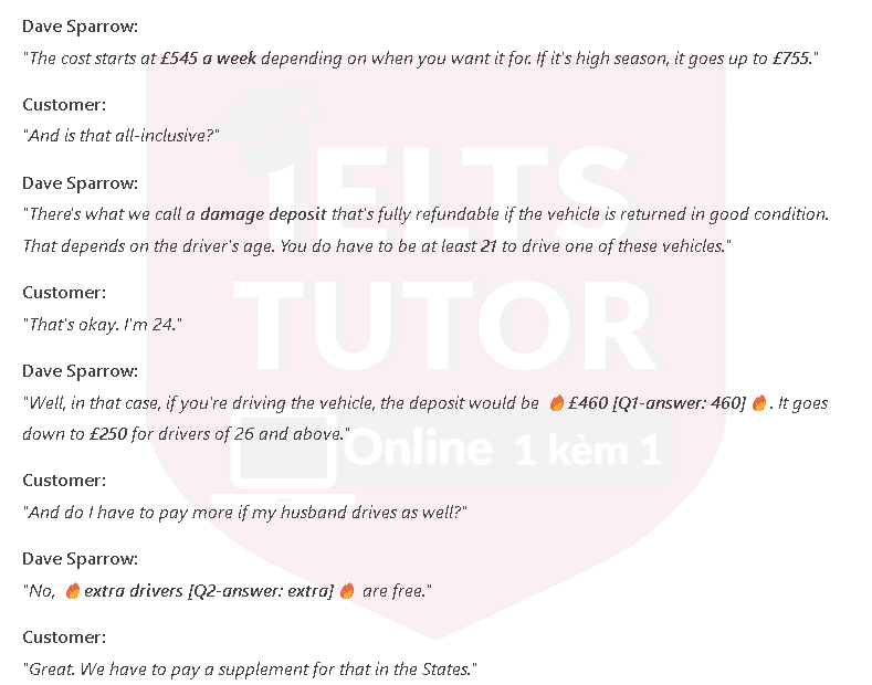 Coxhead Motorhomes: Đề thi IELTS LISTENING (actual test) Coxhead Motorhomes: Đề thi IELTS LISTENING (actual test)