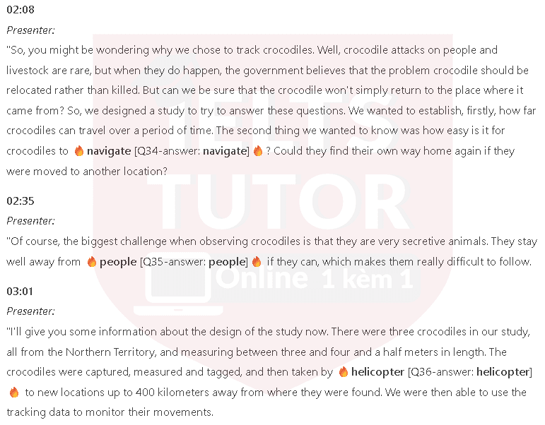 Crocodile Study: Đề thi IELTS LISTENING (actual test) Crocodile Study: Đề thi IELTS LISTENING (actual test)