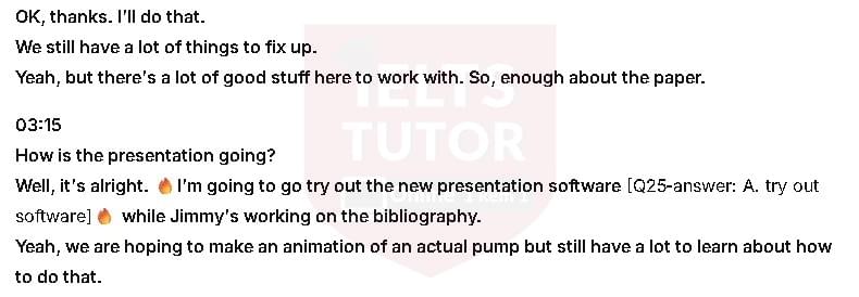 Which part has the tutor already read?: Which part has the tutor already read?: