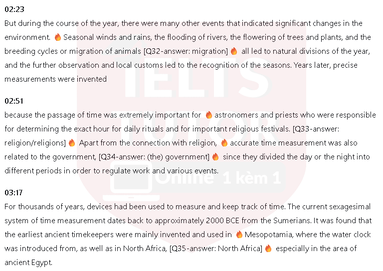 History of time-measurement: Đề thi IELTS LISTENING (actual test) History of time-measurement: Đề thi IELTS LISTENING (actual test)