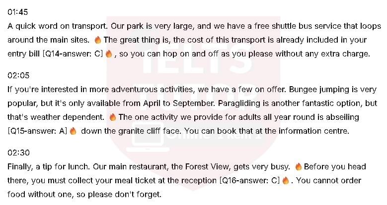 Đáp án The most famous view in this park is: Đề thi IELTS LISTENING (actual test) Đáp án The most famous view in this park is: Đề thi IELTS LISTENING (actual test)