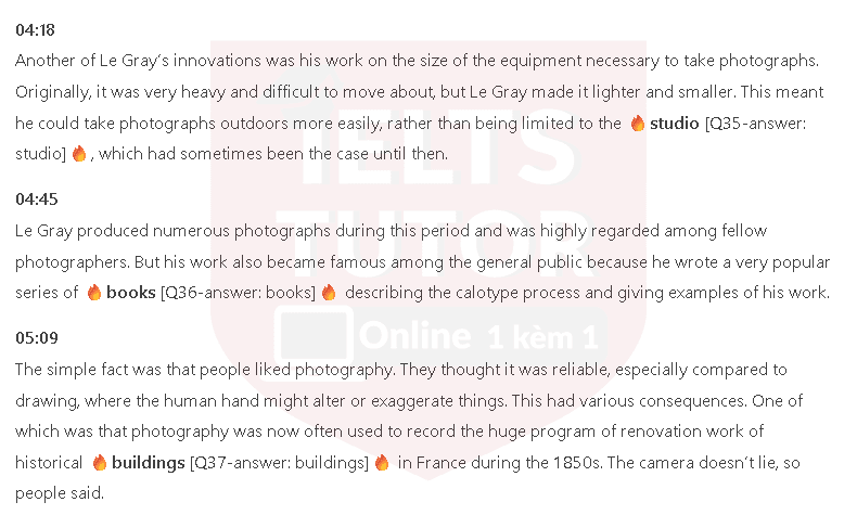 Calotype photography in Britain and France: Đề thi IELTS LISTENING (actual test) Calotype photography in Britain and France: Đề thi IELTS LISTENING (actual test)