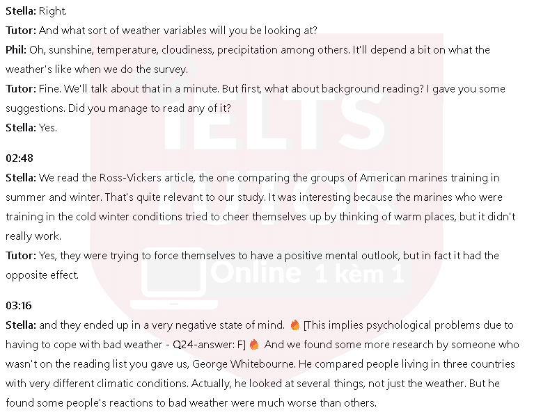 Effects of weather on mood: Đề thi IELTS LISTENING (actual test) Effects of weather on mood: Đề thi IELTS LISTENING (actual test)