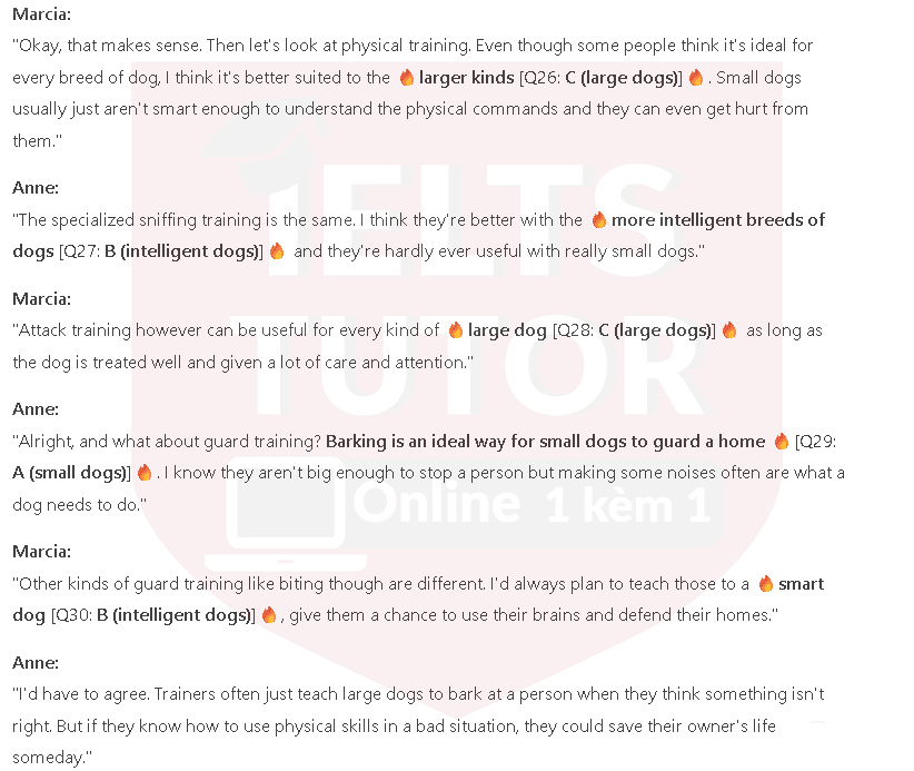 According to the speaker for which dogs are the following kinds of training most useful?: Đề thi IELTS LISTENING (practice test) According to the speaker for which dogs are the following kinds of training most useful?: Đề thi IELTS LISTENING (practice test)