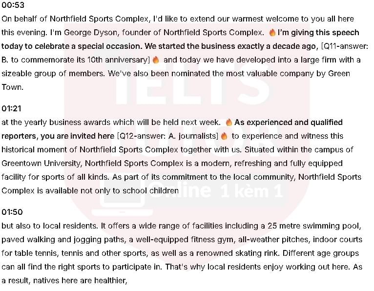 Đáp án What is the purpose of the talk?: Đề thi IELTS LISTENING Đáp án What is the purpose of the talk?: Đề thi IELTS LISTENING