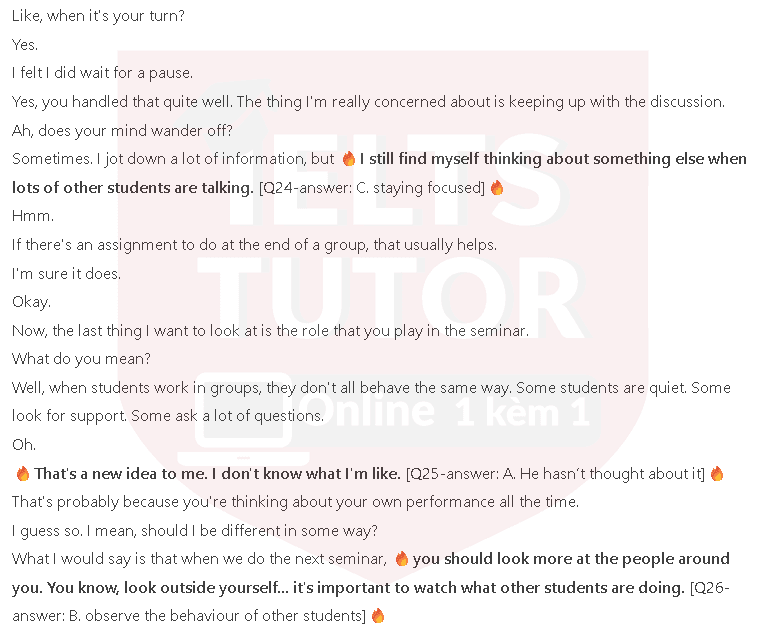 What does Ahmed say about last week’s seminar?: Đề thi IELTS LISTENING (practice test) What does Ahmed say about last week’s seminar?: Đề thi IELTS LISTENING (practice test)