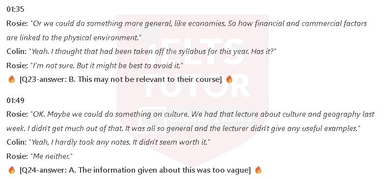 What do Rosie and Colin's opinion about each of the following aspects of human geography?: Đề thi IELTS LISTENING (practice test) What do Rosie and Colin's opinion about each of the following aspects of human geography?: Đề thi IELTS LISTENING (practice test)
