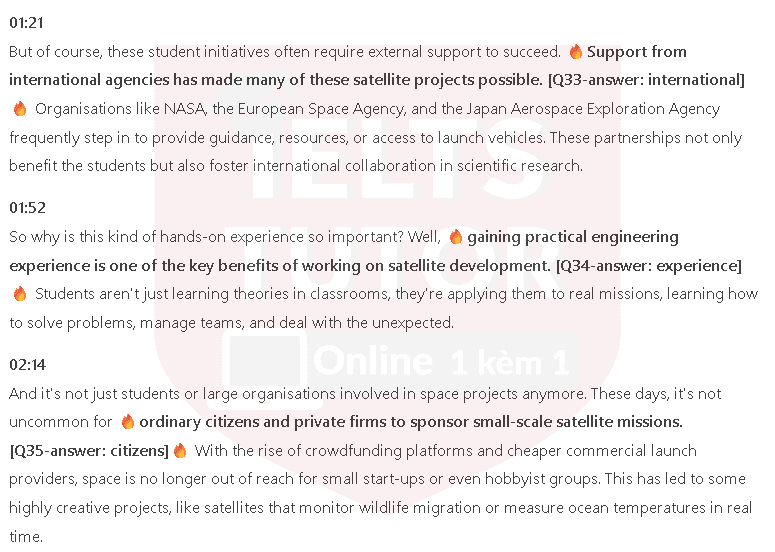 Manmade objects in space: Đề thi IELTS LISTENING (actual test) kèm đáp án & transcript with location Manmade objects in space: Đề thi IELTS LISTENING (actual test) kèm đáp án & transcript with location