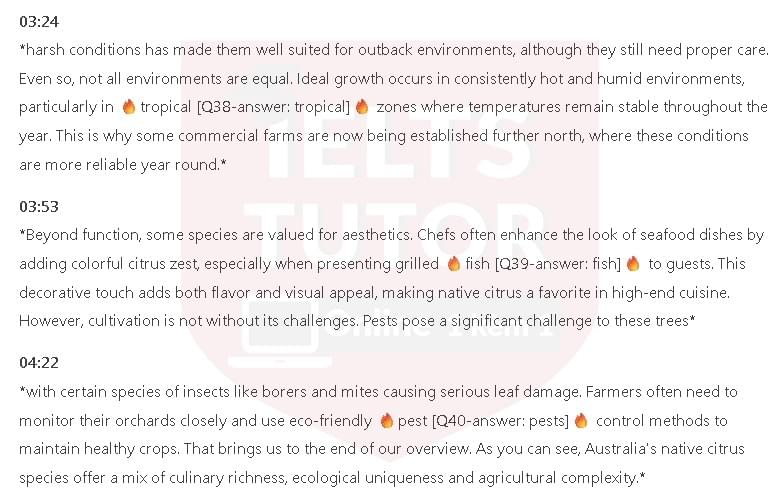 Australian Lemon Myrtle: Đề thi IELTS LISTENING (actual test) Australian Lemon Myrtle: Đề thi IELTS LISTENING (actual test)