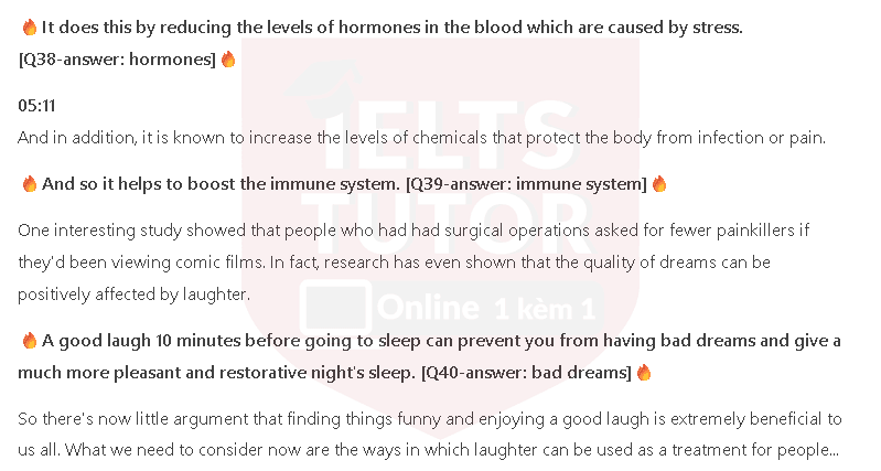 Laughter: Đề thi IELTS LISTENING (practice test) Laughter: Đề thi IELTS LISTENING (practice test)