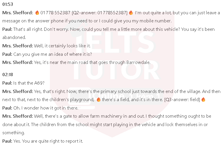 Report on abandoned vehicle: Đề thi IELTS LISTENING (practice test) Report on abandoned vehicle: Đề thi IELTS LISTENING (practice test)