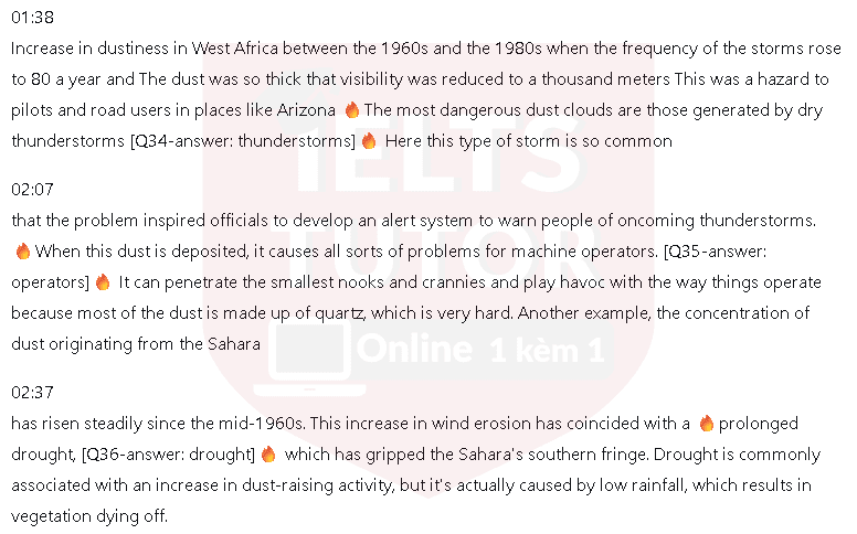 Effect of desert dust on global climate: Đề thi IELTS LISTENING (actual test) Effect of desert dust on global climate: Đề thi IELTS LISTENING (actual test)