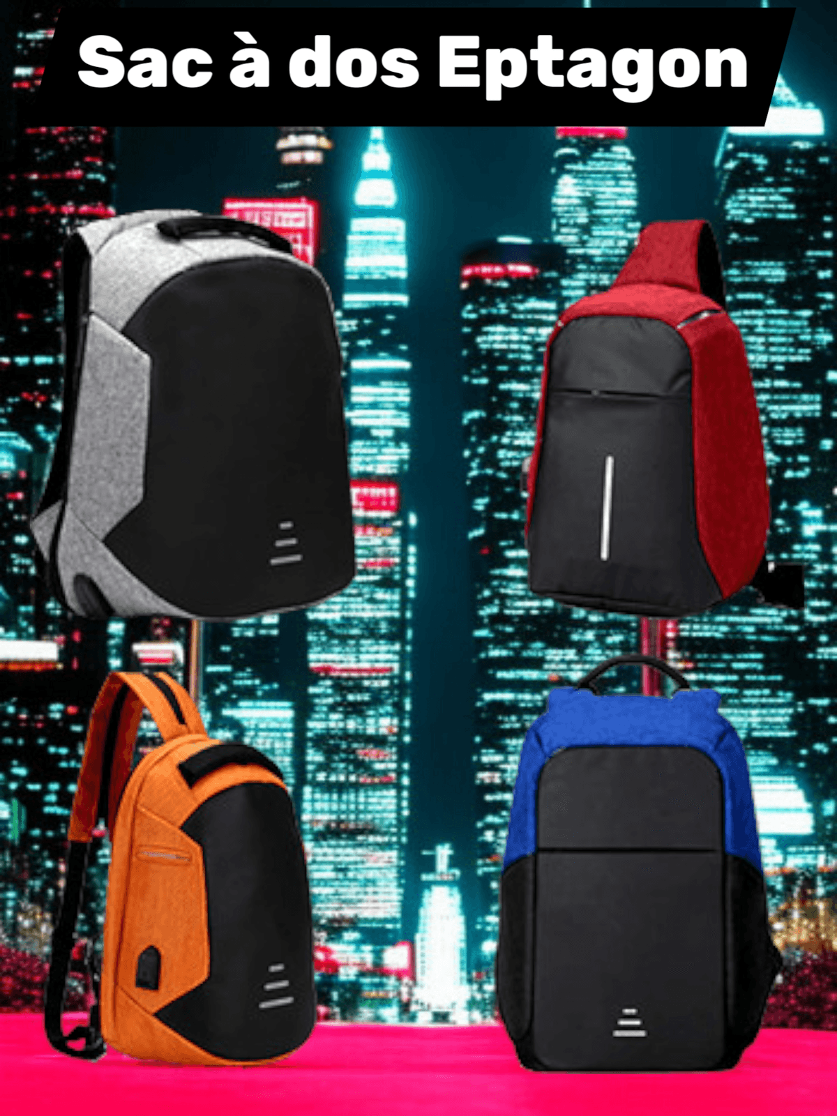 Sac à dos connecté Eptagon – antivol, design moderne, ports USB intégrés et sécurité renforcée pour les déplacements. Sac à dos connecté Eptagon – antivol, design moderne, ports USB intégrés et sécurité renforcée pour les déplacements.