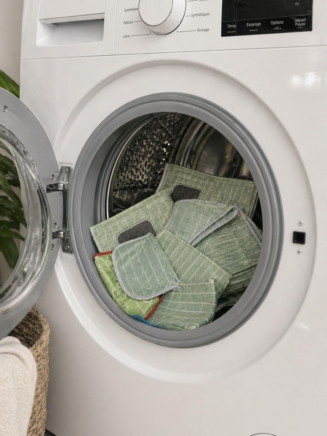 Microfibres en bambou placées dans une machine à laver pour un entretien facile et durable Microfibres en bambou placées dans une machine à laver pour un entretien facile et durable