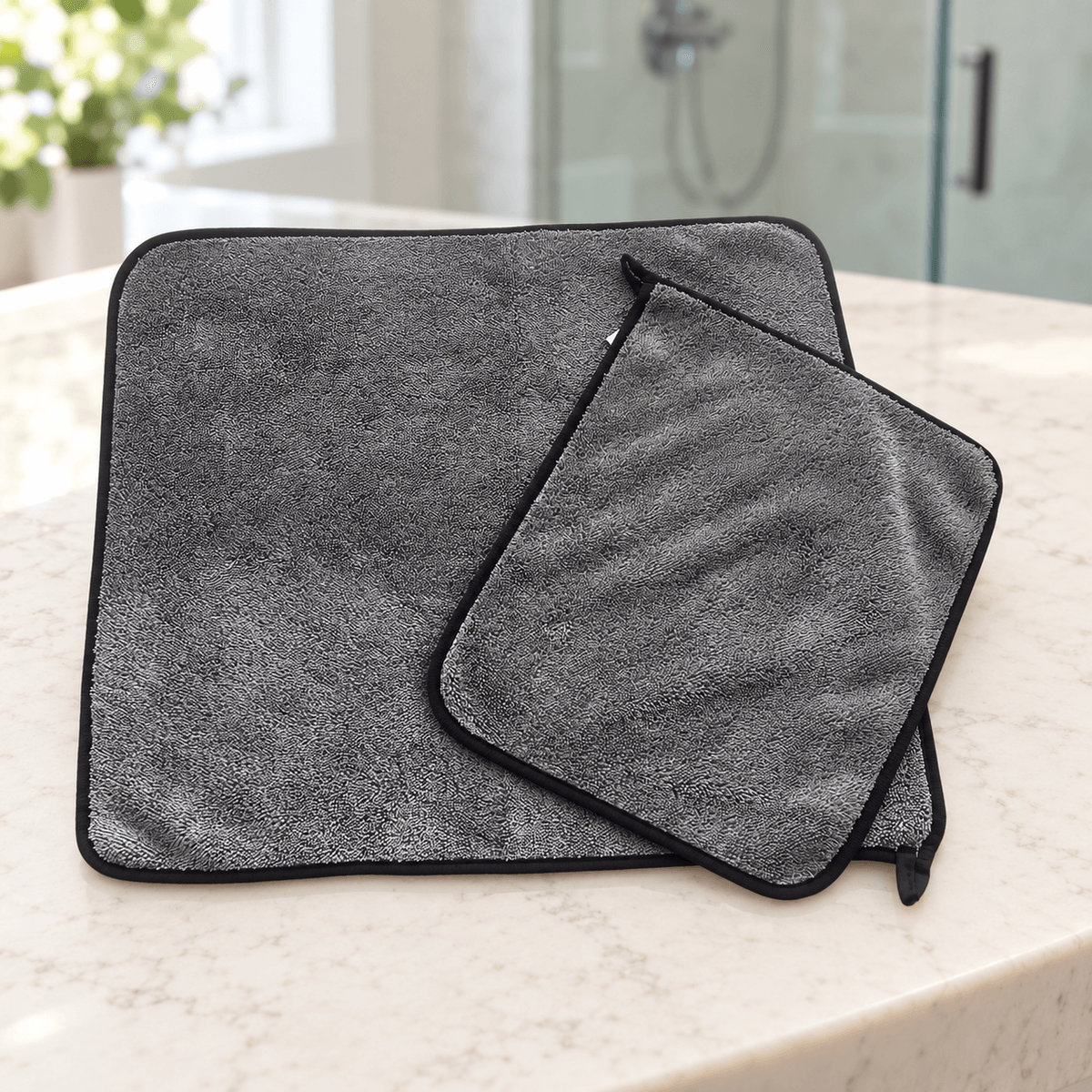 Fibres Salle de Bain grises en tailles L et XL Fibres Salle de Bain grises en tailles L et XL
