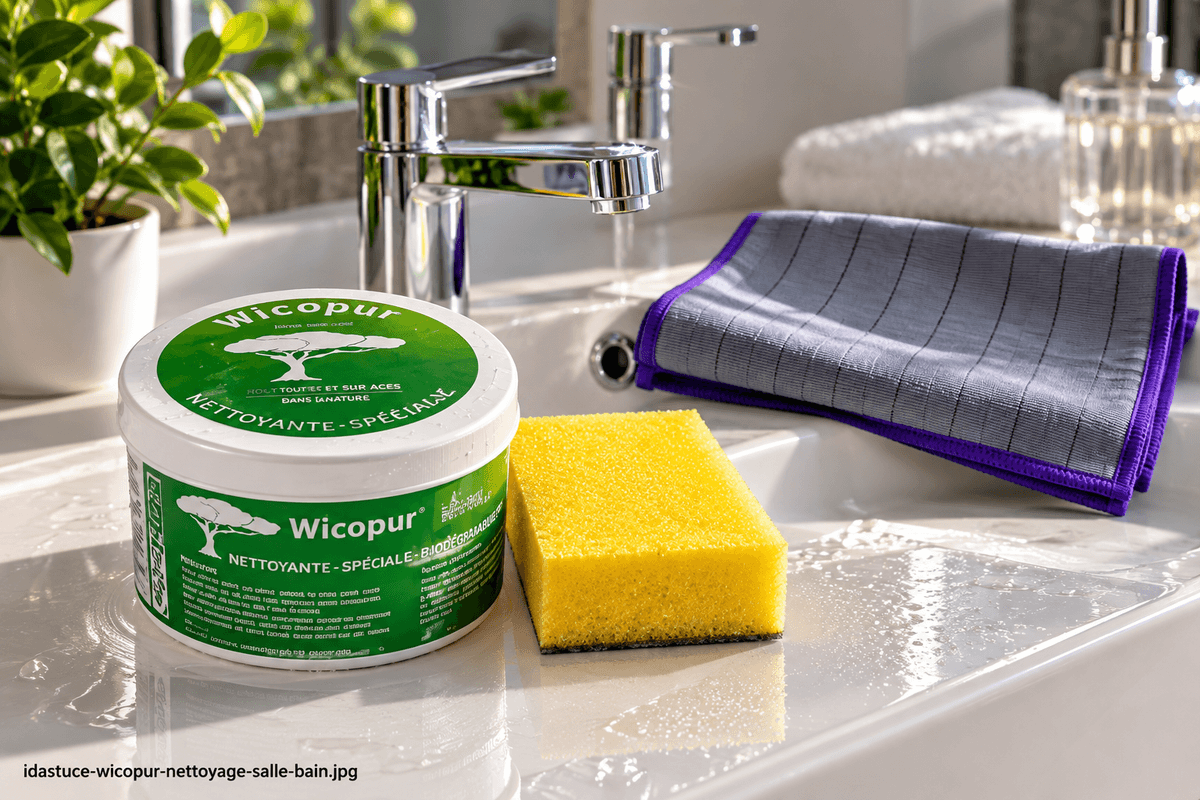 Pierre blanche WICOPUR pour nettoyer la salle de bain et les surfaces Pierre blanche WICOPUR pour nettoyer la salle de bain et les surfaces