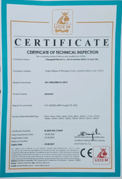 CE certificate of plywood  CE certificate of plywood