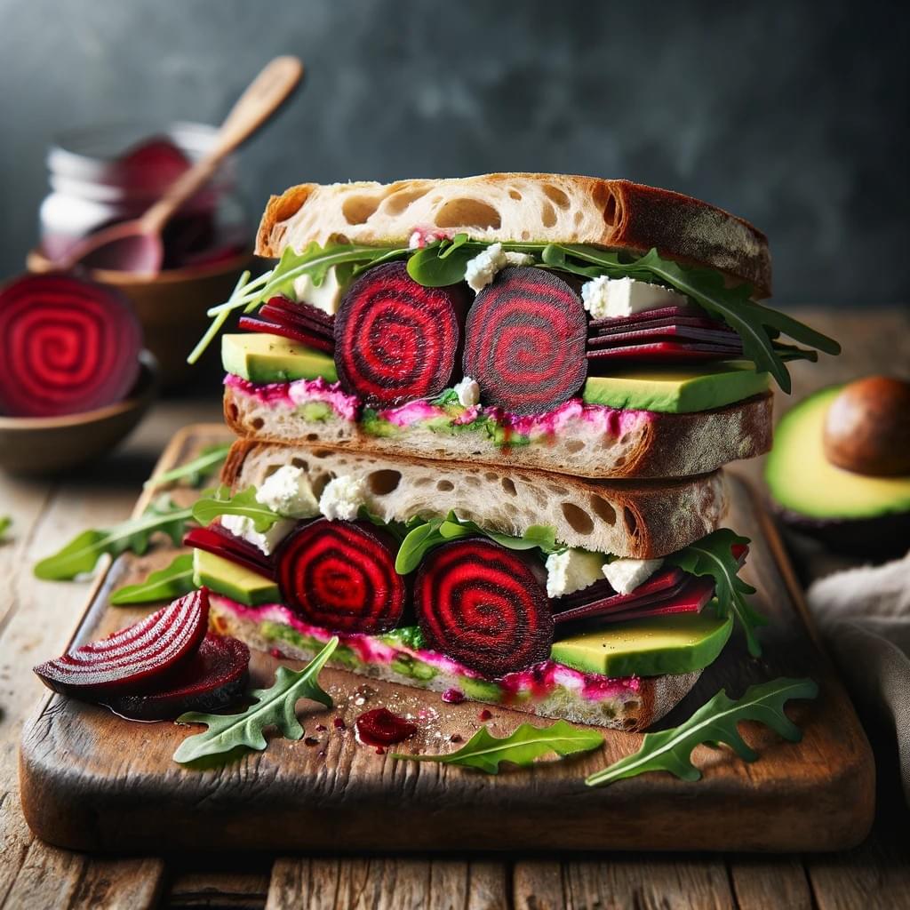 Sándwich de remolacha encurtida Sándwich de remolacha encurtida