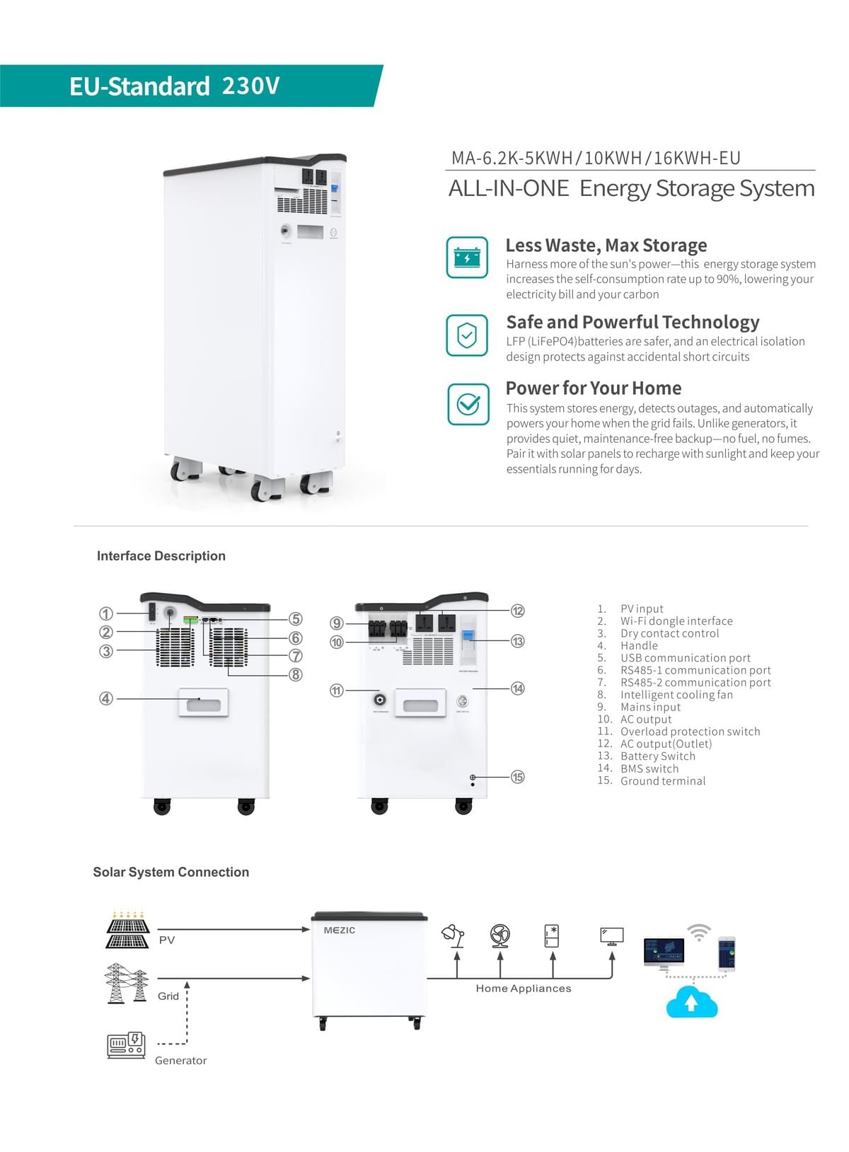6.2KW+5KWh 10KWh 16KWh ALL-IN-ONE Energy Storage System