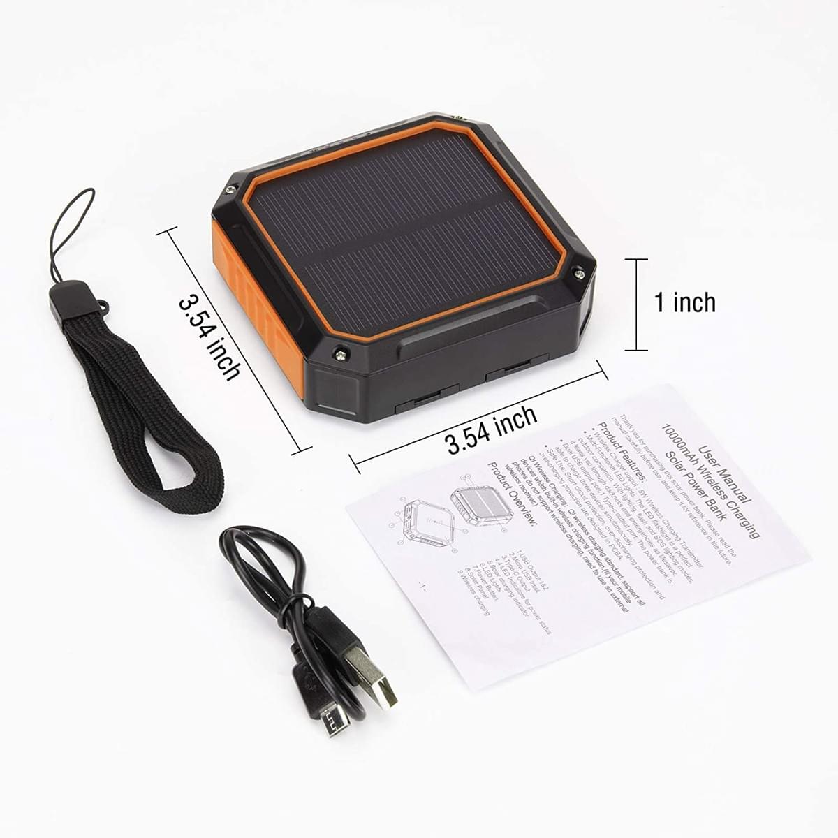 Solar Power Bank 10000Mah with LED