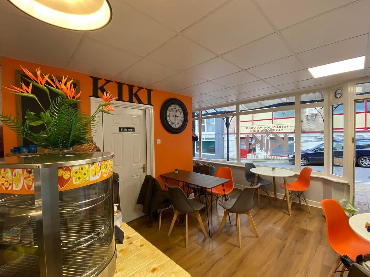 Inside the more than splendid Kiki Cafe on Fore street Ilfracombe. Inside the more than splendid Kiki Cafe on Fore street Ilfracombe.