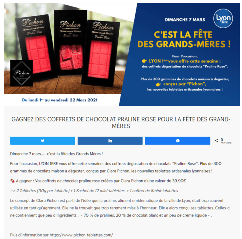 article Actu Lyon sur Chocolats Pichon article Actu Lyon sur Chocolats Pichon