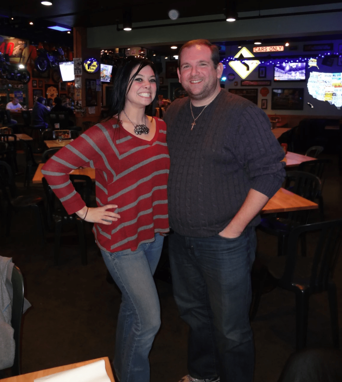 Shawn met Sarah at a Hooters in North Carolina in 2007, and they've been good friends ever since. This picture was taken in 2012, when they and their significant others met for dinner while they both happened to be traveling in Rochester, NY. Shawn met Sarah at a Hooters in North Carolina in 2007, and they've been good friends ever since. This picture was taken in 2012, when they and their significant others met for dinner while they both happened to be traveling in Rochester, NY.