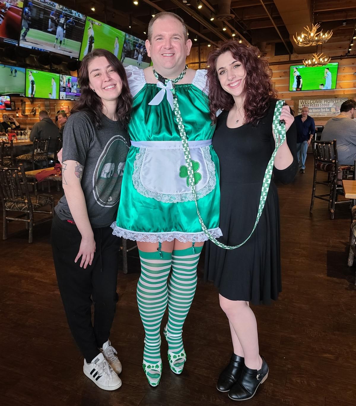 Shawn says his lucky green St. Patrick's Day-themed French maid uniform may be his favorite of all of his outfits. Shawn says his lucky green St. Patrick's Day-themed French maid uniform may be his favorite of all of his outfits.