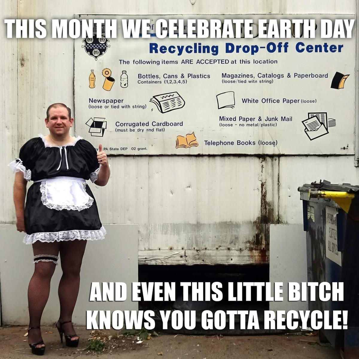This Earth Day meme was the first image of Shawna the Maid that Shawn shared with an audience of more than 30 friends from high school, college and his work life who didn't previously know anything about his secret second life. This Earth Day meme was the first image of Shawna the Maid that Shawn shared with an audience of more than 30 friends from high school, college and his work life who didn't previously know anything about his secret second life.