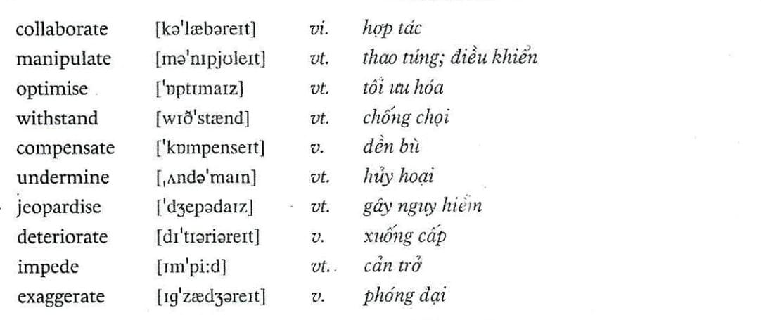 Một số động từ thường gặp trong IELTS Một số động từ thường gặp trong IELTS