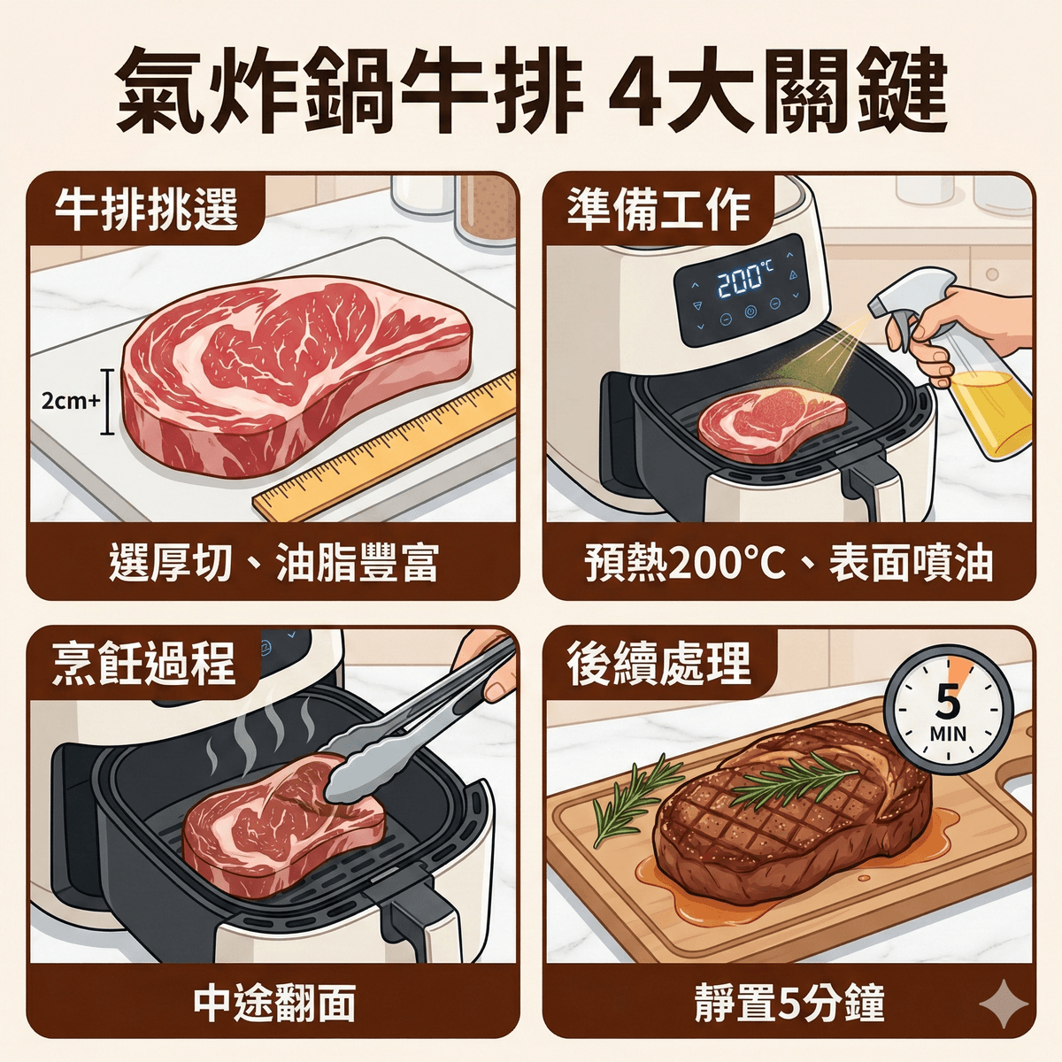 氣炸鍋牛排4大關鍵-第一牛肉OneBeef 氣炸鍋牛排4大關鍵-第一牛肉OneBeef