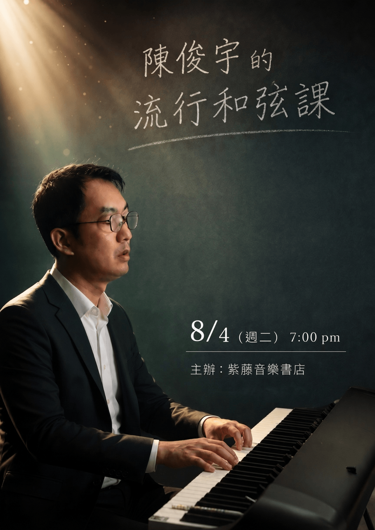 8/4 (二) 7:00 pm 陳俊宇的「流行和弦」實戰課