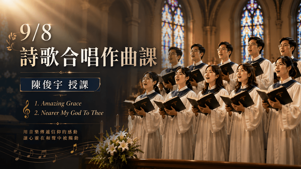 9/8 7:00pm 詩歌合唱作曲課 (線上課程 )