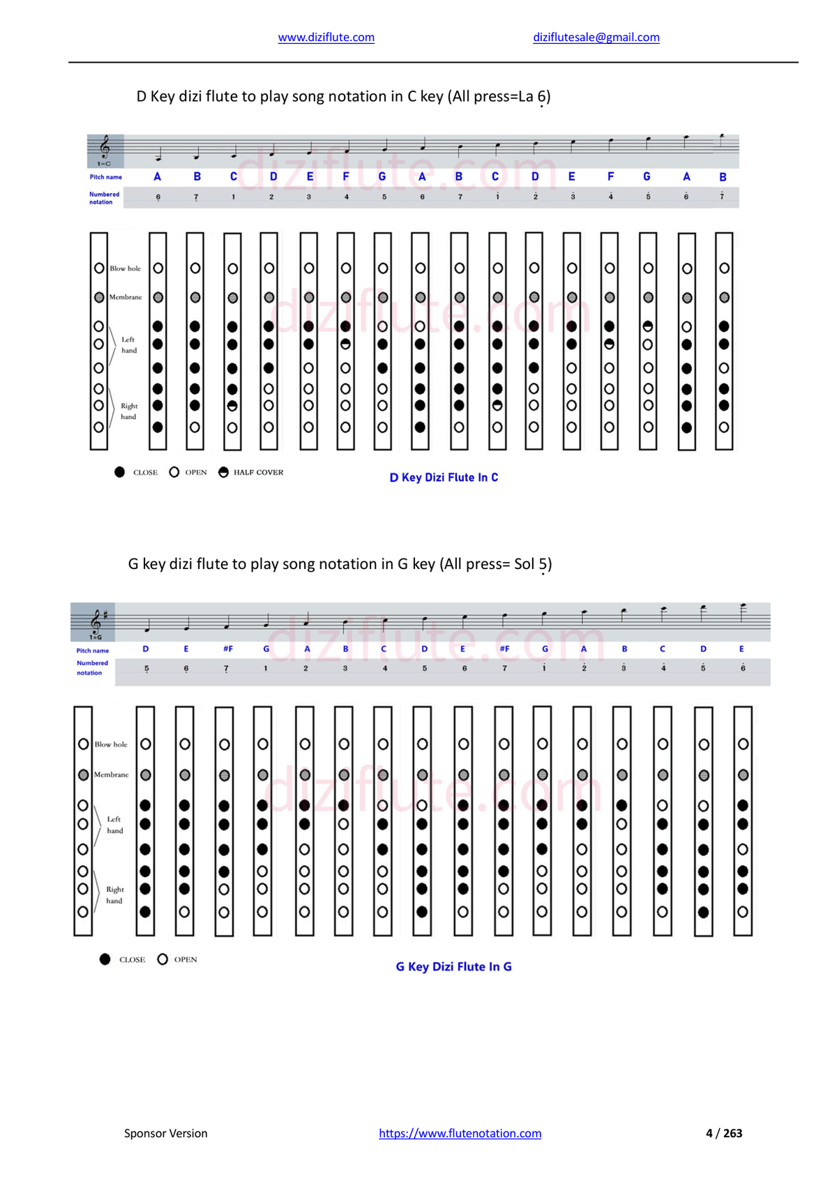 Chinese Dizi Flute Exercise Notation Book (Systematically learn starting from very beginner)