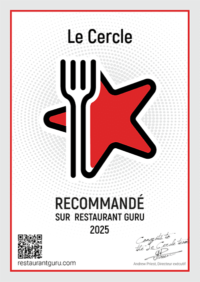 Le Cercle récompensé par Restaurant Guru ! Le Cercle récompensé par Restaurant Guru !