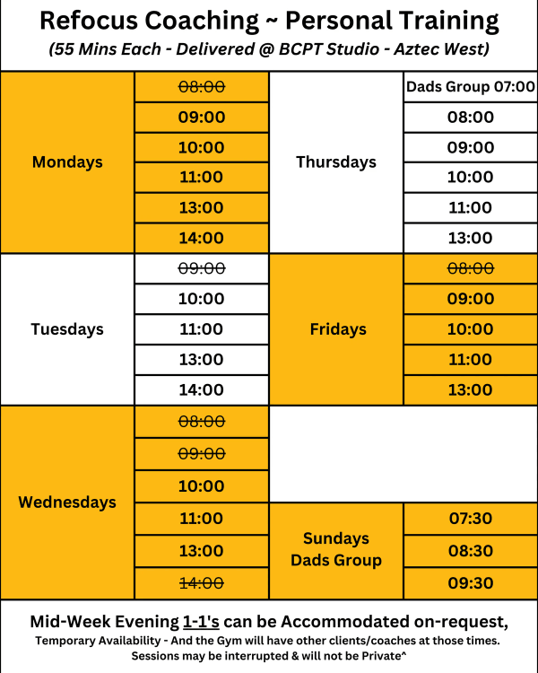 Bristol Dads Personal Training Schedule in Private Gym Aztec West Bristol Dads Personal Training Schedule in Private Gym Aztec West