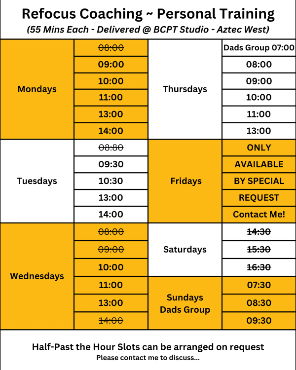 Bristol Dads Personal Training Schedule in Private Gym Aztec West Bristol Dads Personal Training Schedule in Private Gym Aztec West