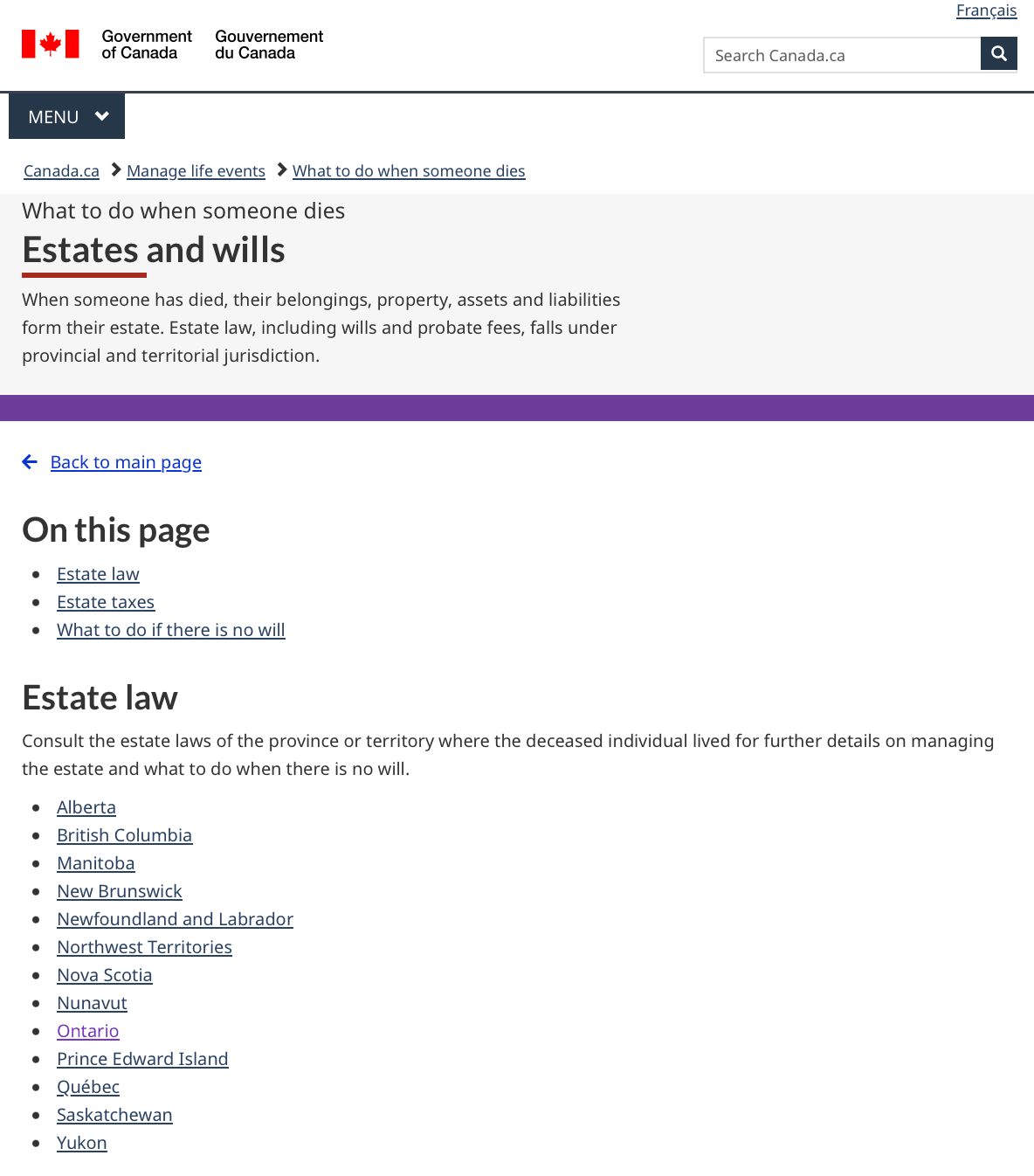 加拿大無遺囑分配視乎省份,法律各有不同 加拿大無遺囑分配視乎省份,法律各有不同