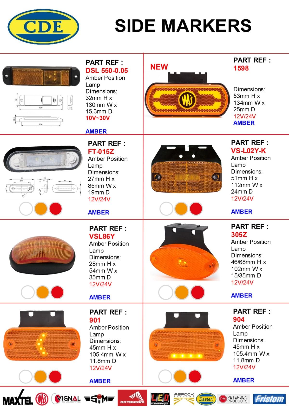 CDE CATALOGUE SIDE MARKERS CDE CATALOGUE SIDE MARKERS
