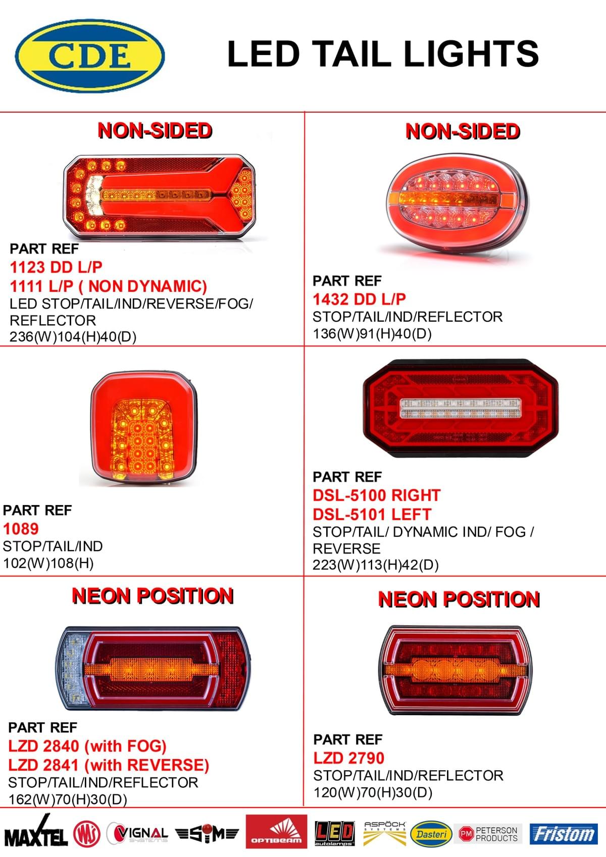 CDE CATALOGUE 2023 LED TAIL LIGHTS CDE CATALOGUE 2023 LED TAIL LIGHTS