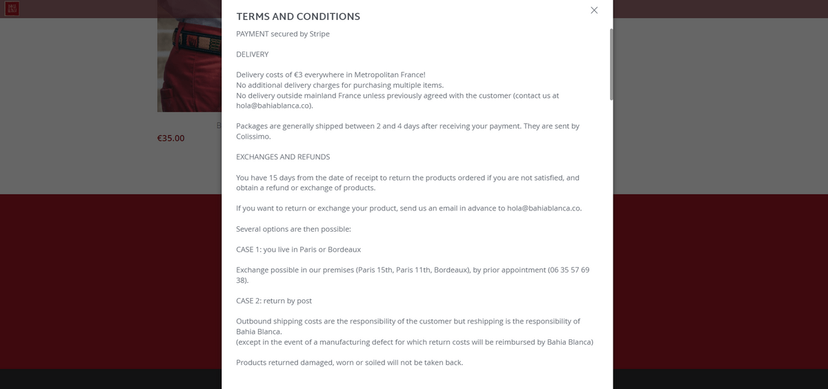 Politiche di rimborso Bahia Politiche di rimborso Bahia