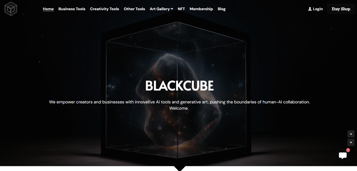 Blackcube ecommerce with Strikingly