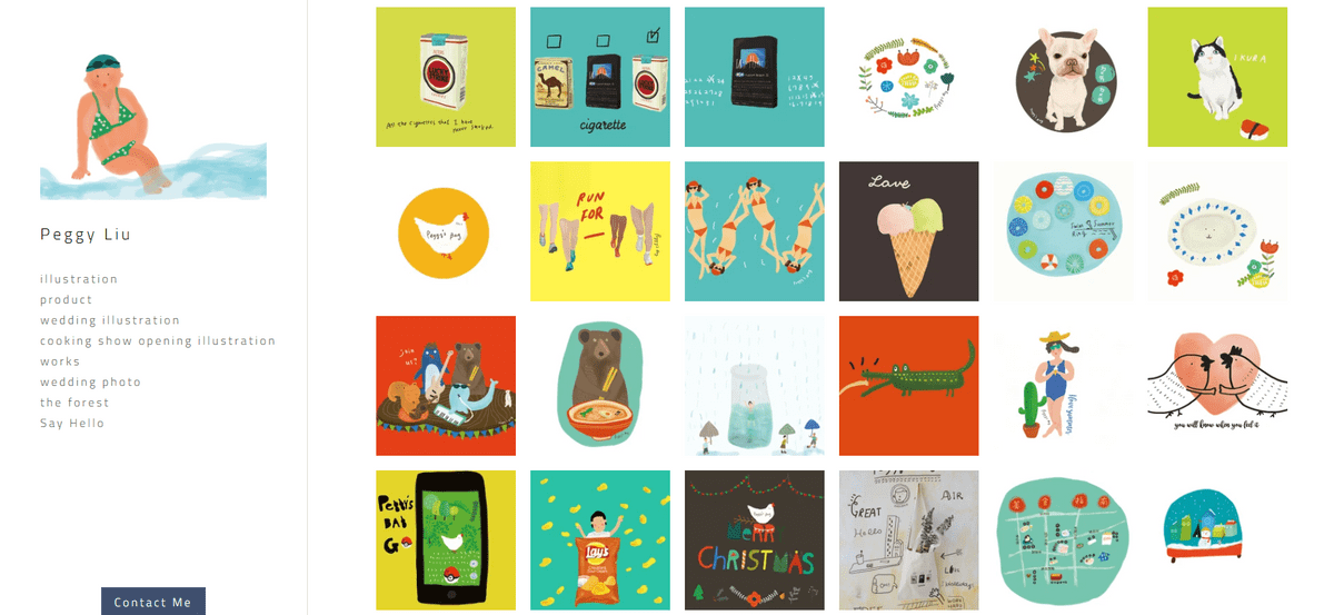 Art portfolio website examples like Peggy Art portfolio website examples like Peggy