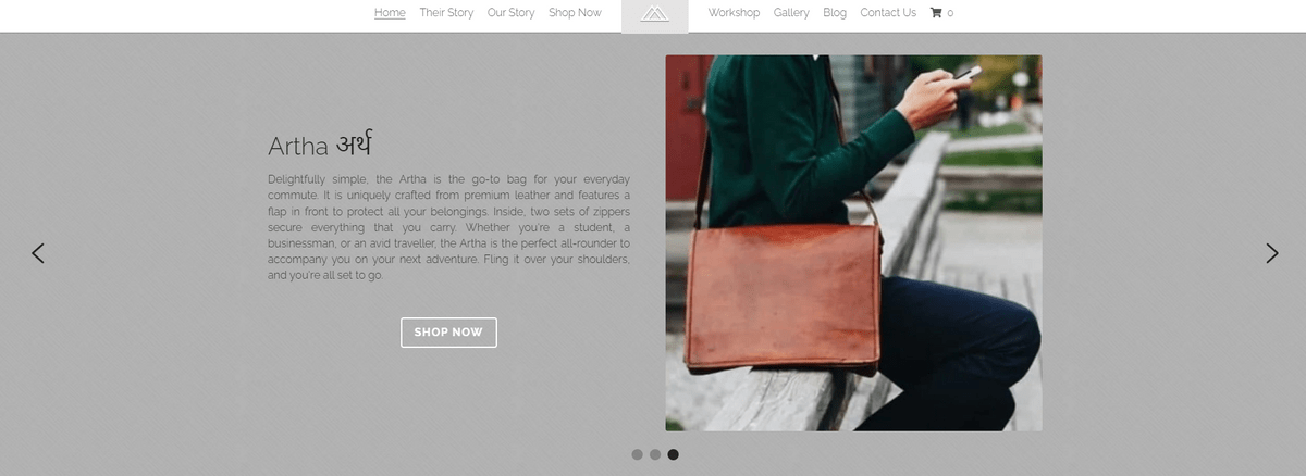 Project Nomad website in Strikingly