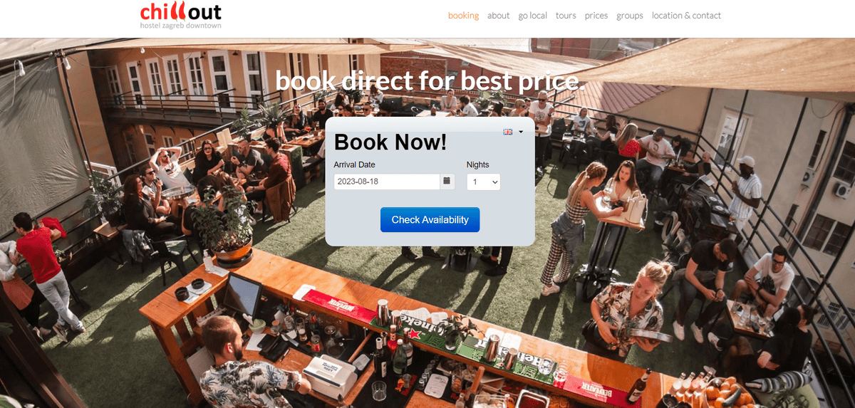 Chillout hotel website