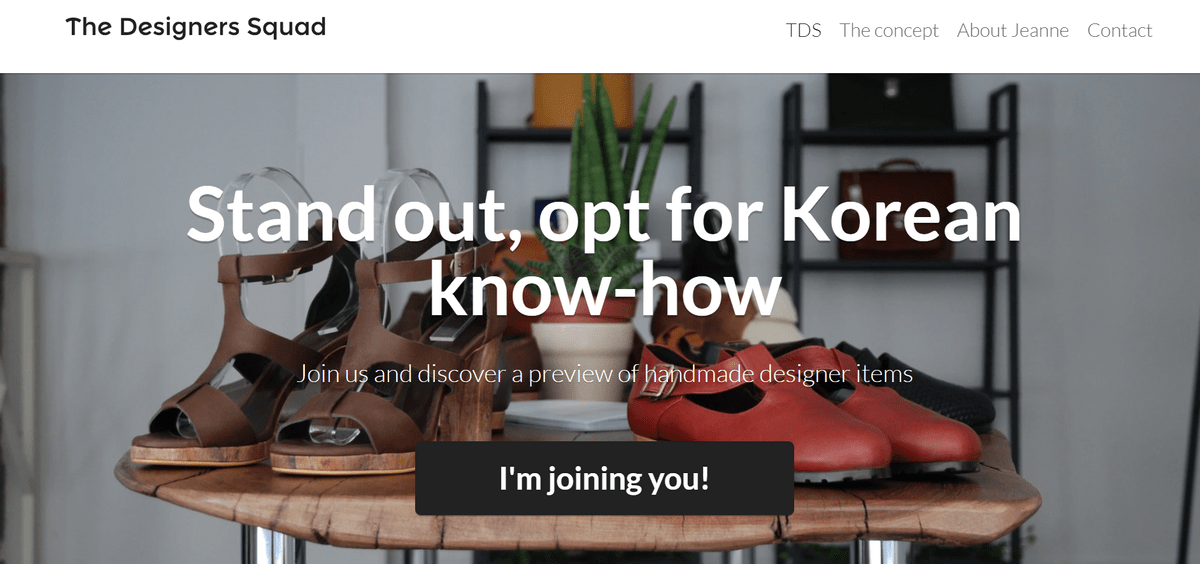 Squad ecommerce with Strikingly